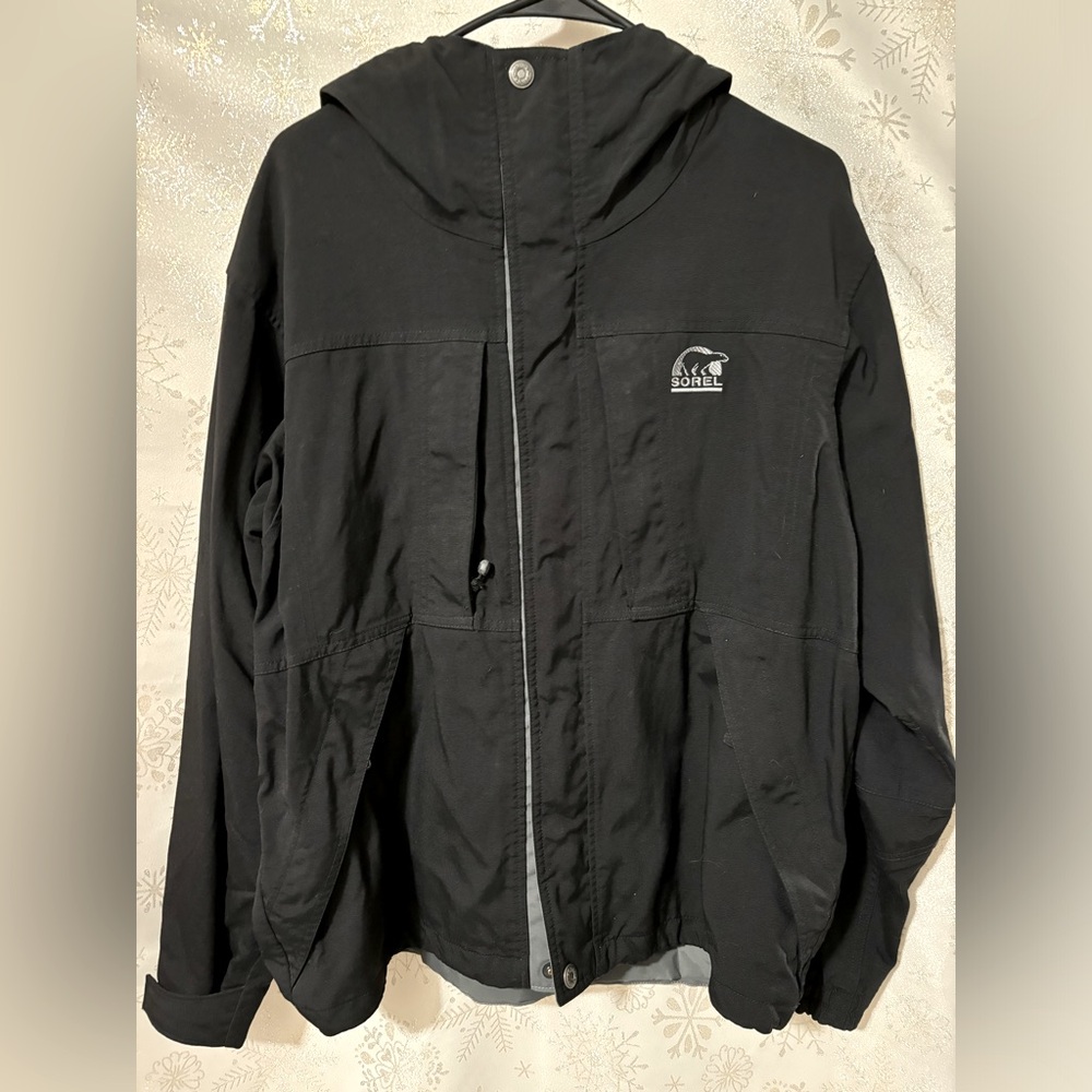 New w/o tags Sorel Omnitech mens black jacket w/hood Waterproof size M